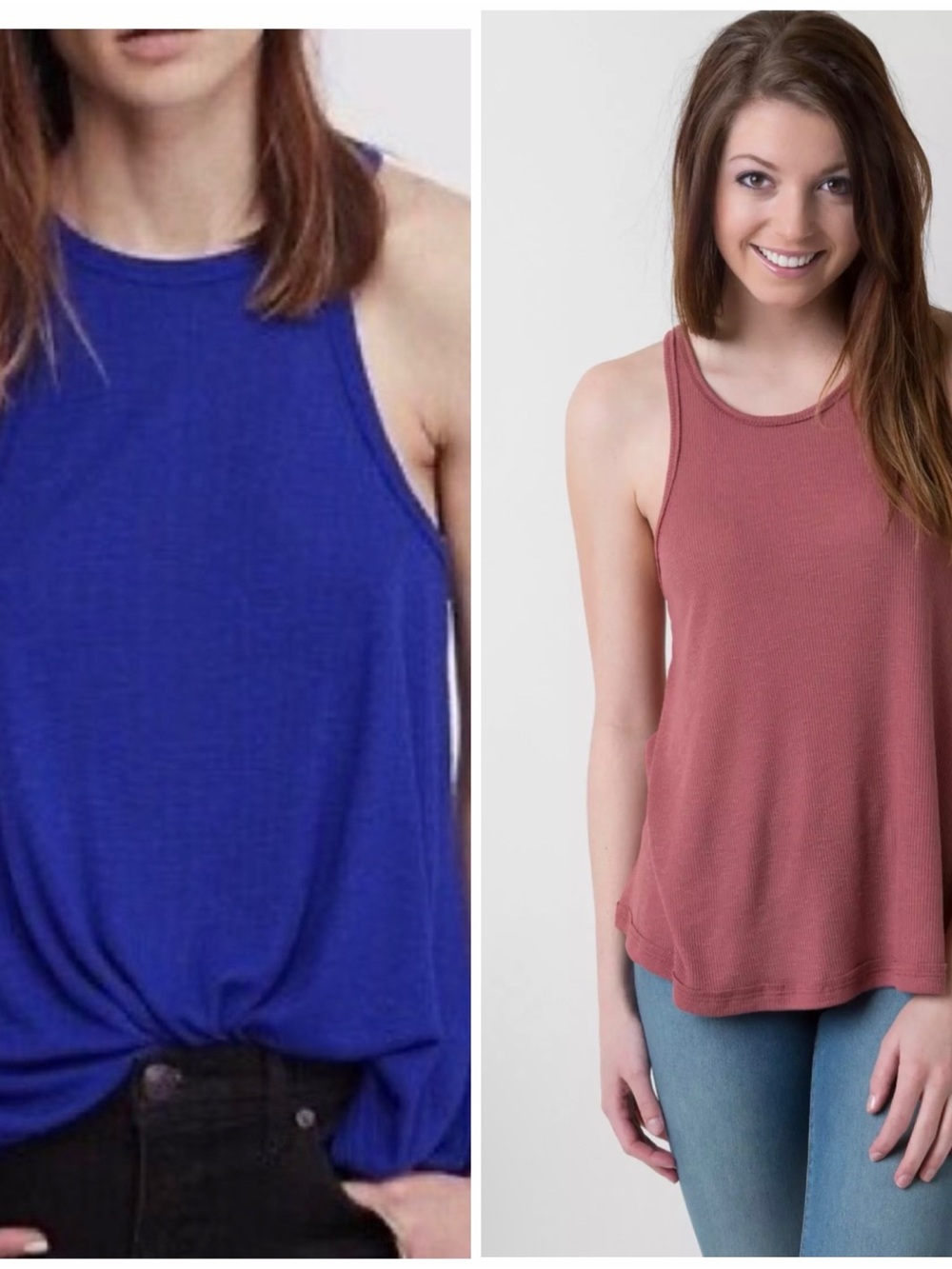 Bundle Of Free People Long Beach Ribbed Swing Tank Tops  Size Large